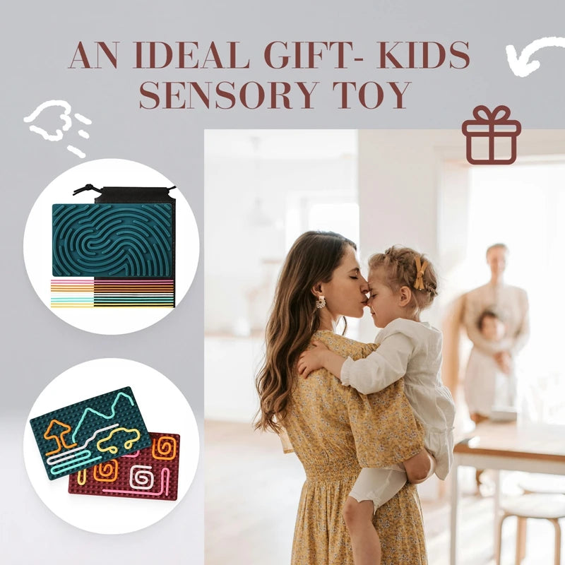 Montessori Sensory Busy Board for Kids – Silicone Activity Board, Anxiety Relief & Stress Twistable Toy