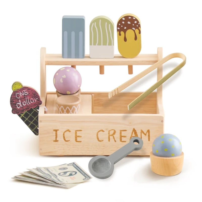 Children's Ice Cream Stand Play Set Kitchen Toys Wooden Montessori Toy