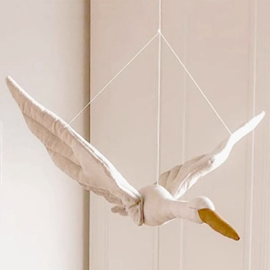 Hanging Swan Plush Stuffed Fabric Animal for Nursery