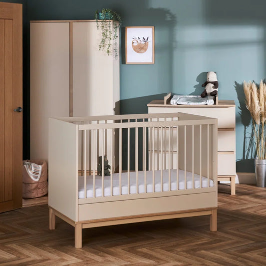 Natural Wood Scandi 3-Piece Nursery Furniture Set