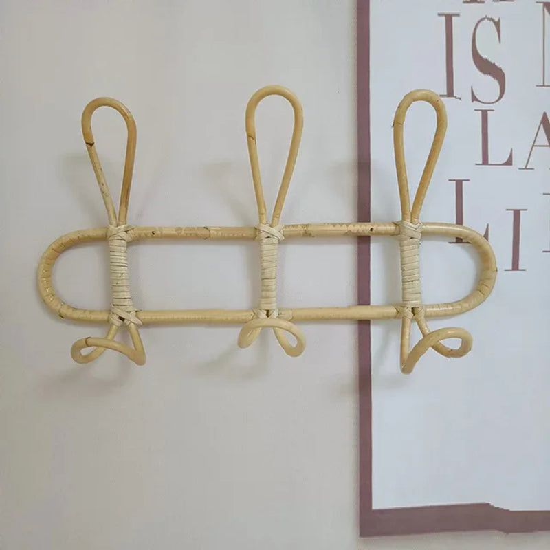 Rattan Wall Hooks for Kids Clothes