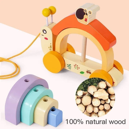 Pull along Toy Snail Rally Car for Toddlers