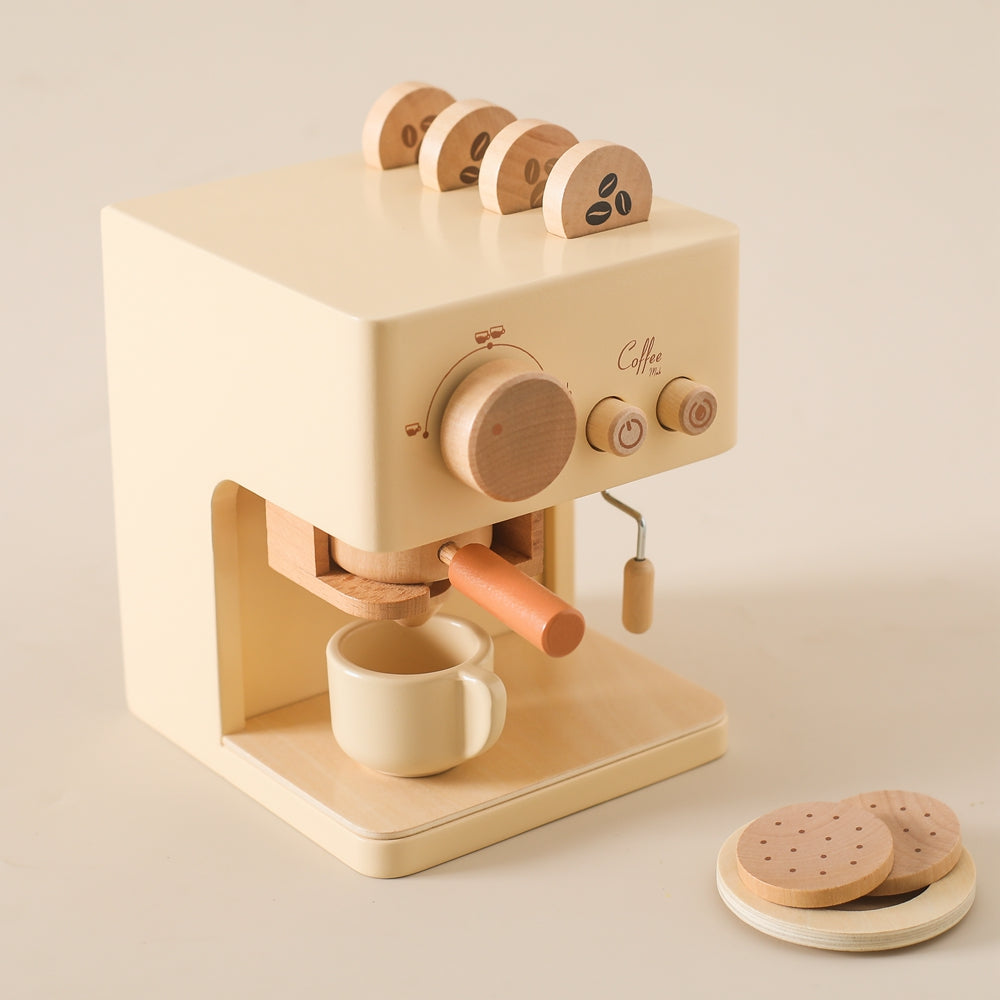 Children's Coffee Machine Kitchen Toys Wooden Montessori Toy Set