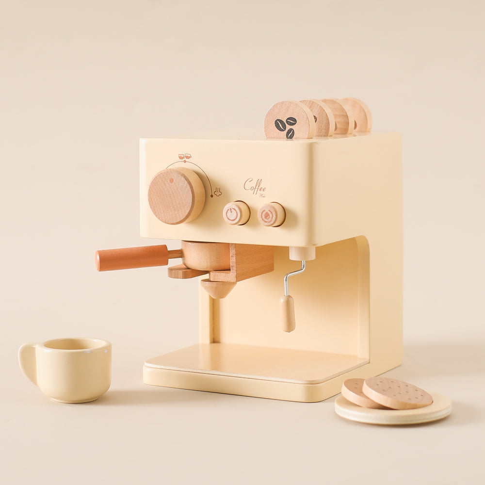 Children's Coffee Machine Kitchen Toys Wooden Montessori Toy Set