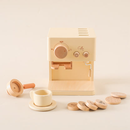 Children's Coffee Machine Kitchen Toys Wooden Montessori Toy Set