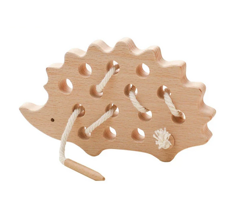 Baby Wooden Montessori Threading Blocks Toy