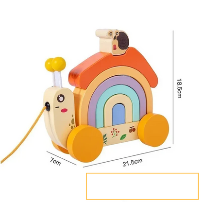 Pull along Toy Snail Rally Car for Toddlers