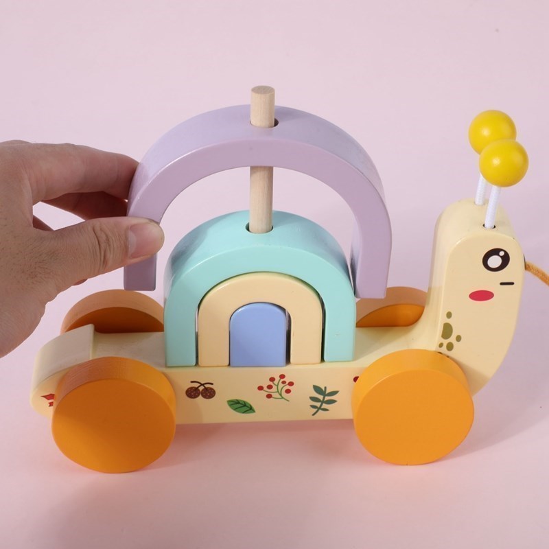 Pull along Toy Snail Rally Car for Toddlers