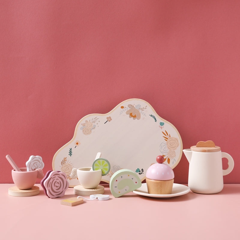 Kids Wooden Montessori Afternoon Tea Set – Role Play, Creativity & Learning