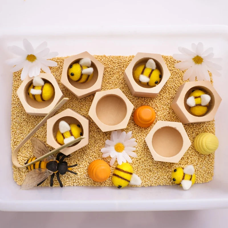 Wooden Beehive Game Montessori Toy