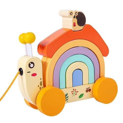 Pull along Toy Snail Rally Car for Toddlers