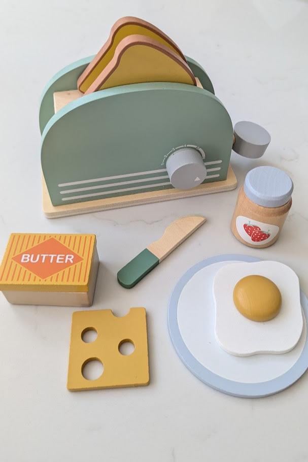 Wooden Toaster Toy - Pretend Play Breakfast Set