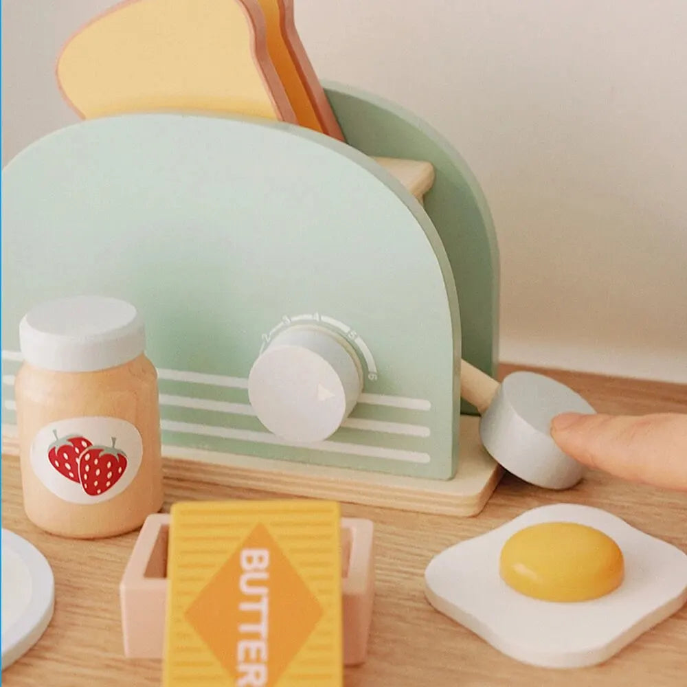 Wooden Toaster Toy - Pretend Play Breakfast Set