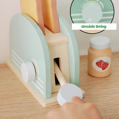 Wooden Toaster Toy - Pretend Play Breakfast Set