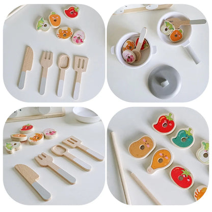 Simulation Wooden Toy BBQ Set