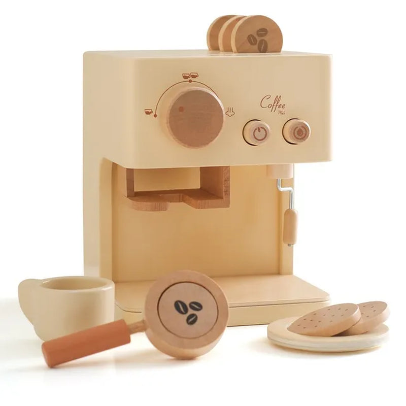 Children's Coffee Machine Kitchen Toys Wooden Montessori Toy Set