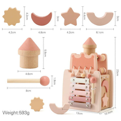 Montessori Wooden Castle Stacking Toy